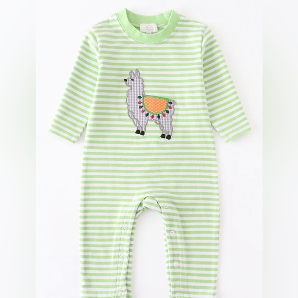 Nwot Green striped romper from Honeydew. Size 18 month old - Picture 1 of 3